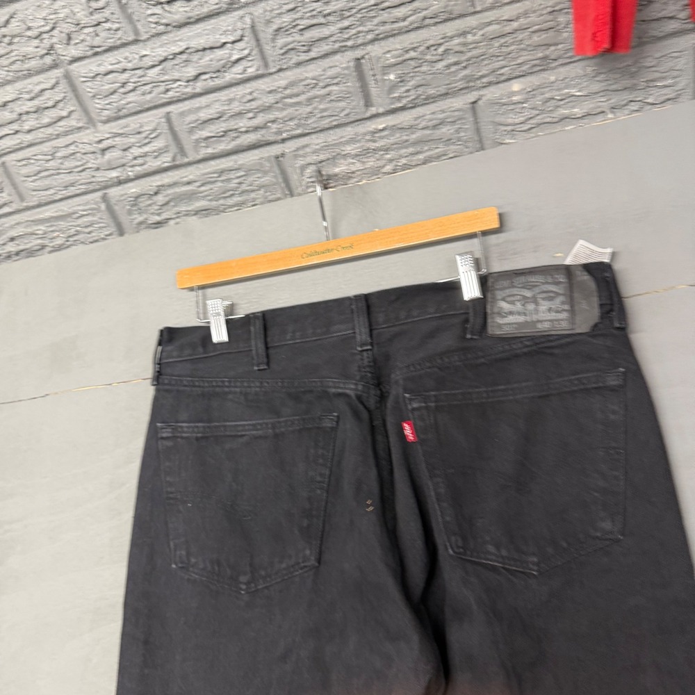 Levis 501 Original Fit Mens Black Straight Leg Denim Jeans W40 L30 Button Fly